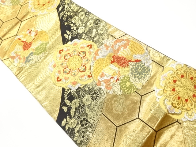 JAPANESE FUKURO OBI / WOVEN FLOWER CREST